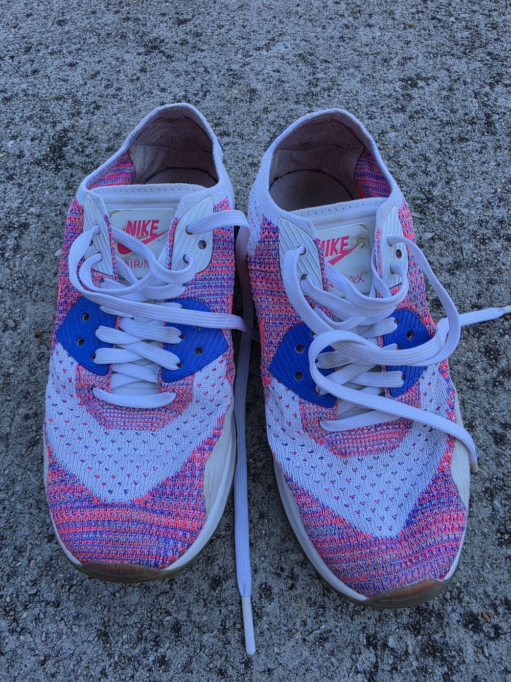 Nike Air Max 90 Ultra 2.0 Flyknit Racer Pink Blue 881109-103 Women’s 6.5